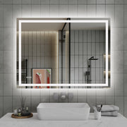 48'*36'LED Bathroom Mirror,Front-Lit and Back-Lit, Stepless Dimmable, 3 Colors CRI90+, Brightness Memory, Shatter-Proof,Anti-fog LED Vanity Mirror, IP44 Waterproof