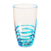Leading Ware Swirl Acrylic Glasses Drinking Set of 4, 20oz, BPA Free, Blue, Durable Plastic
