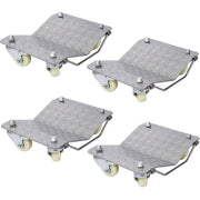 Heavy Duty Gray Car Dolly Set, 6000lbs Capacity, Metal Construction, 11.5W x 15L Inches