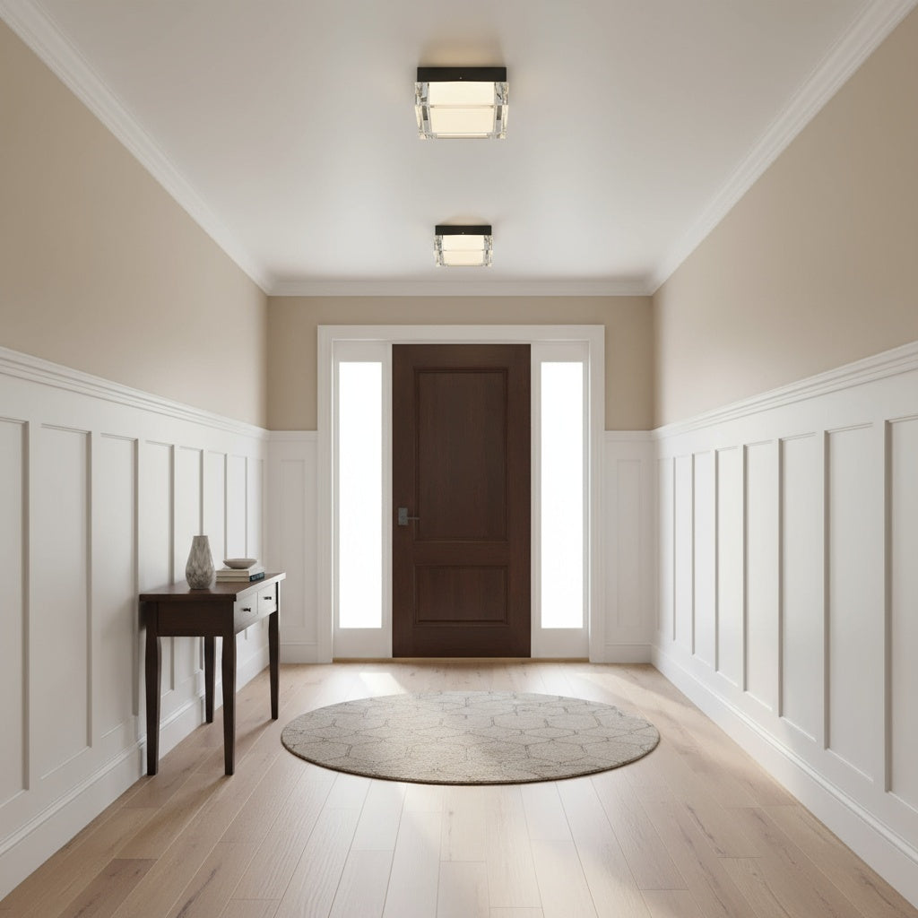 8-inch Black Integrated LED Flush Mount