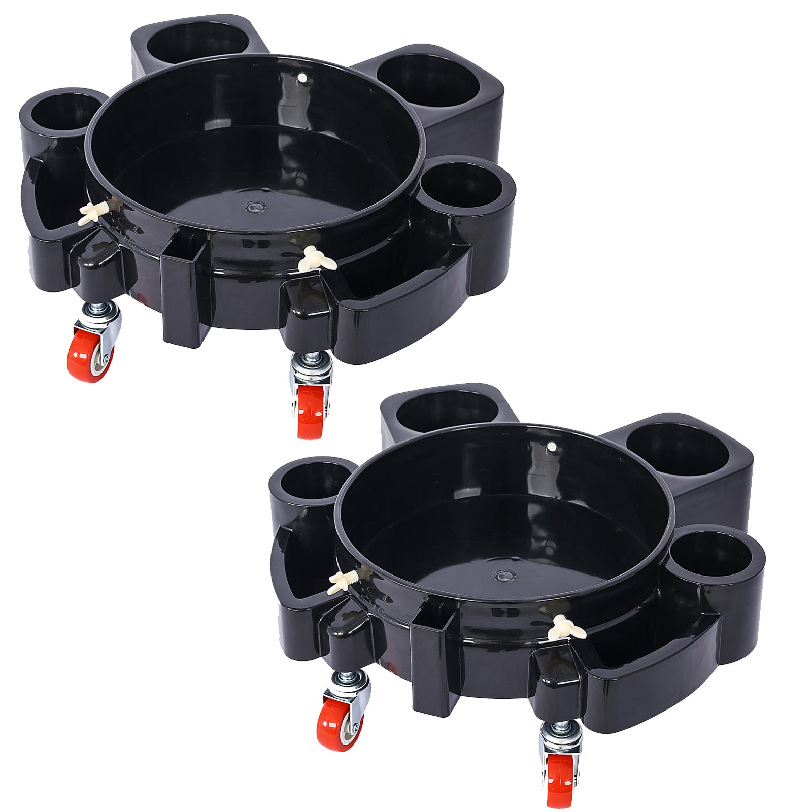 Bucket Dolly 5 Gallon Rolling Bucket Dolly with 5 Rolling Swivel Casters,Removable Bucket Dolly for Car Wash Professional Detailing for Car Washing Detailing Smoother Maneuvering 2pcs set