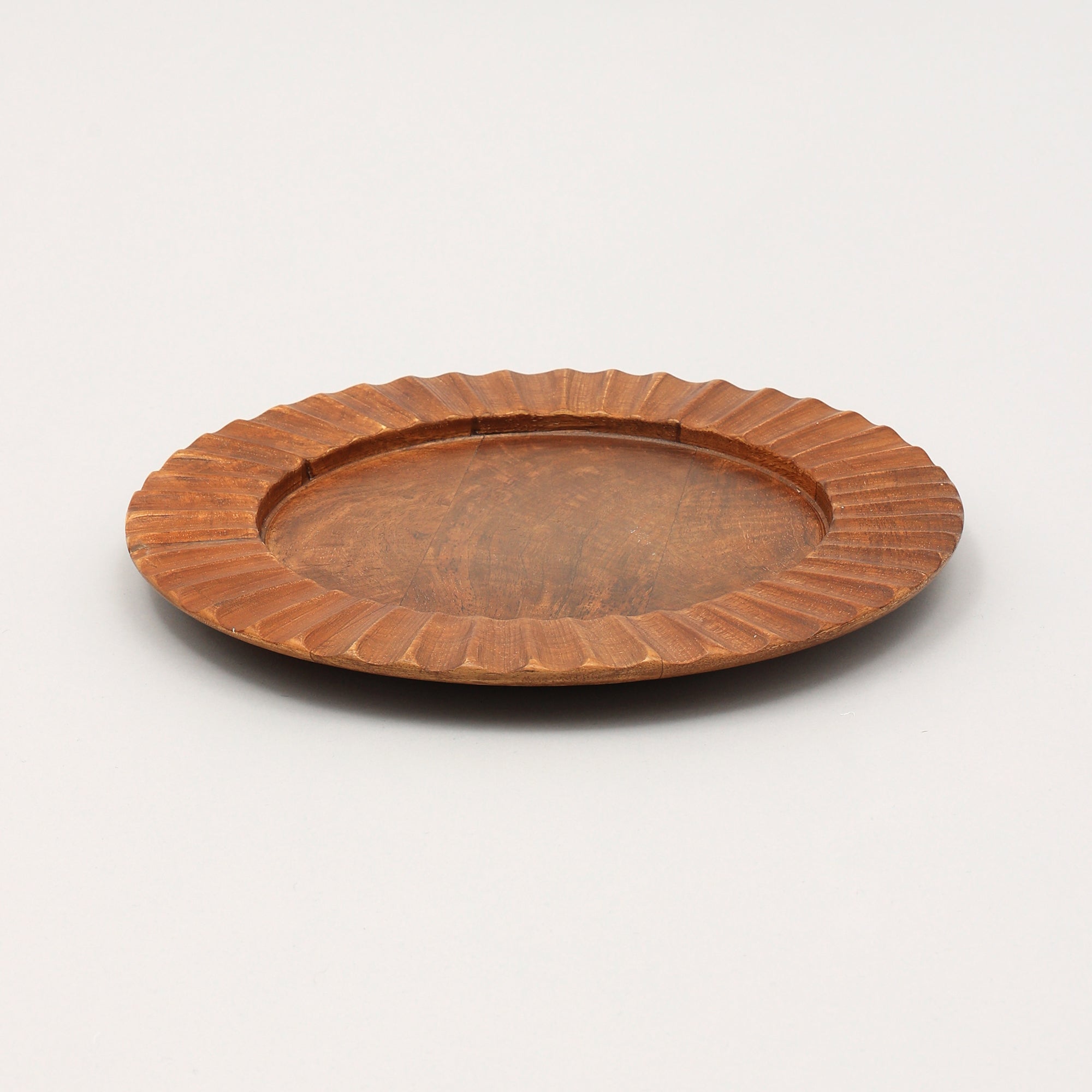 Handcrafted 13' Wood Brown Charger Plate| Wooden Dinning Placemat|Artisan Wood Tableware