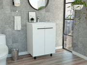 Sienna 2-Door Rectangle Freestanding Vanity Cabinet White