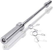 Barbell Bar for 2' Olympic Plates, Home Gym Weightlifting Bar 4Ft Solid Chrome Weight Bar Fitness Training Curl Barbell