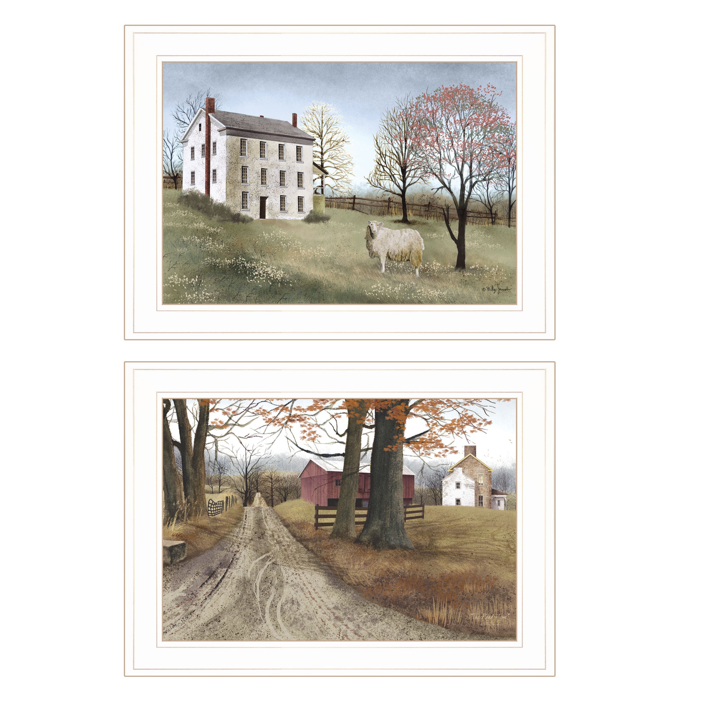 'The Road Home' 2-Piece Vignette by Billy Jacobs, White Frame
