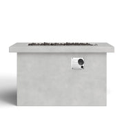 Modern Gray Concrete Propane/Natural Gas Outdoor Fire Pit Table with Stainless Steel Burning Area, 24'' H