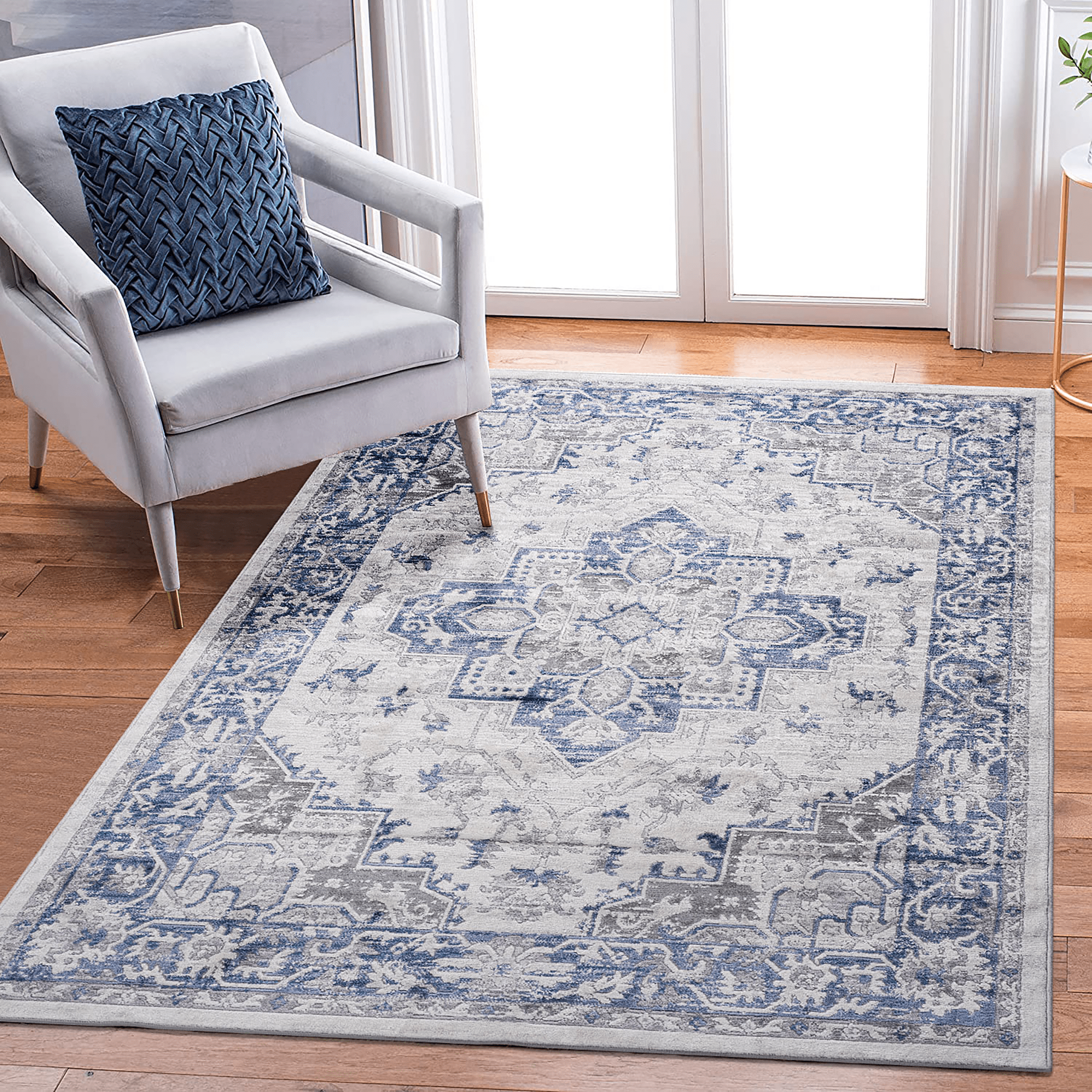 MARFI Collection 6X9 Blue / Grey / Oriental Area Rug