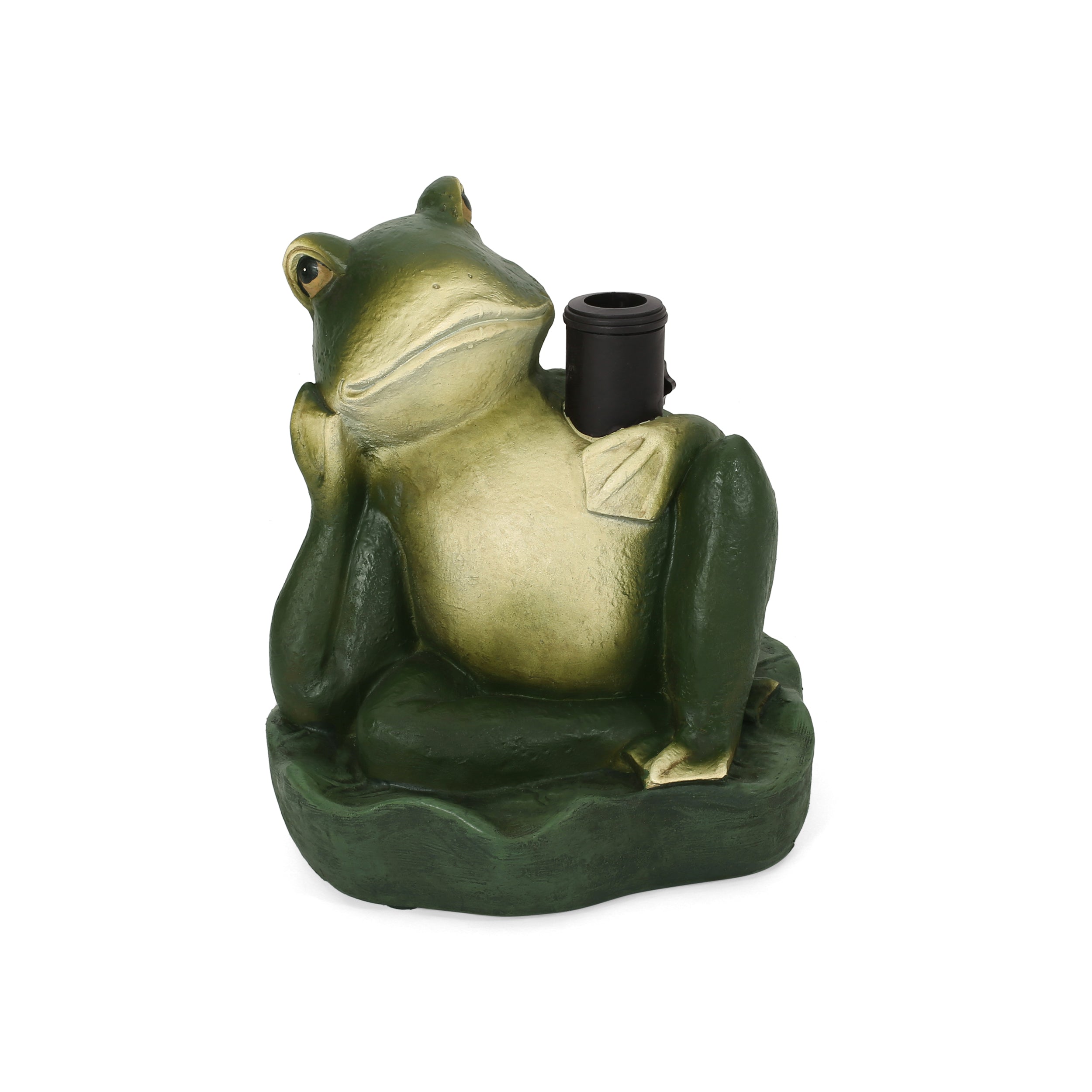 Charming Frog Prince Umbrella Base with Concrete Design in Green