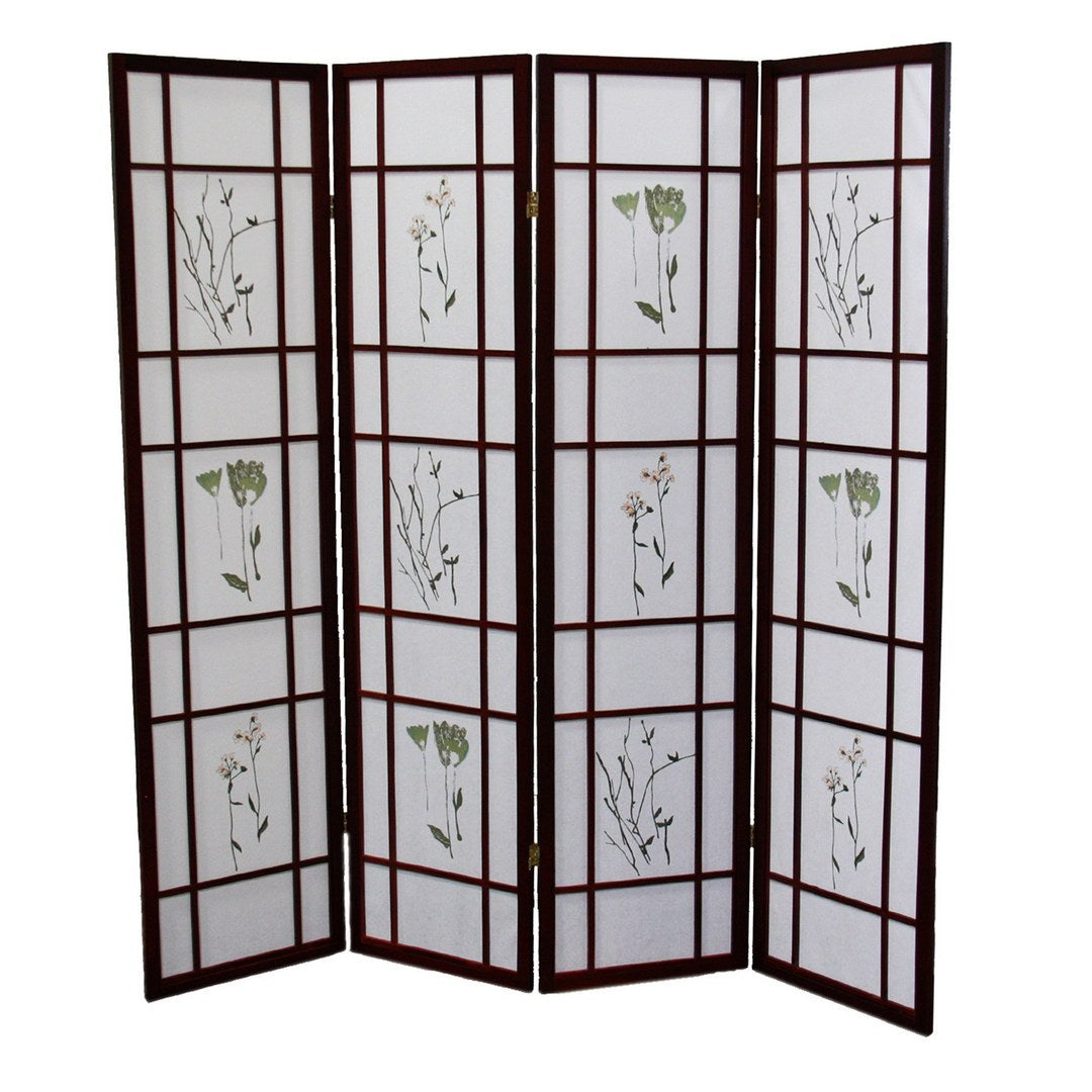 70' Tall 4-Panel Screen / Room Divider 'Shoji', Cherry