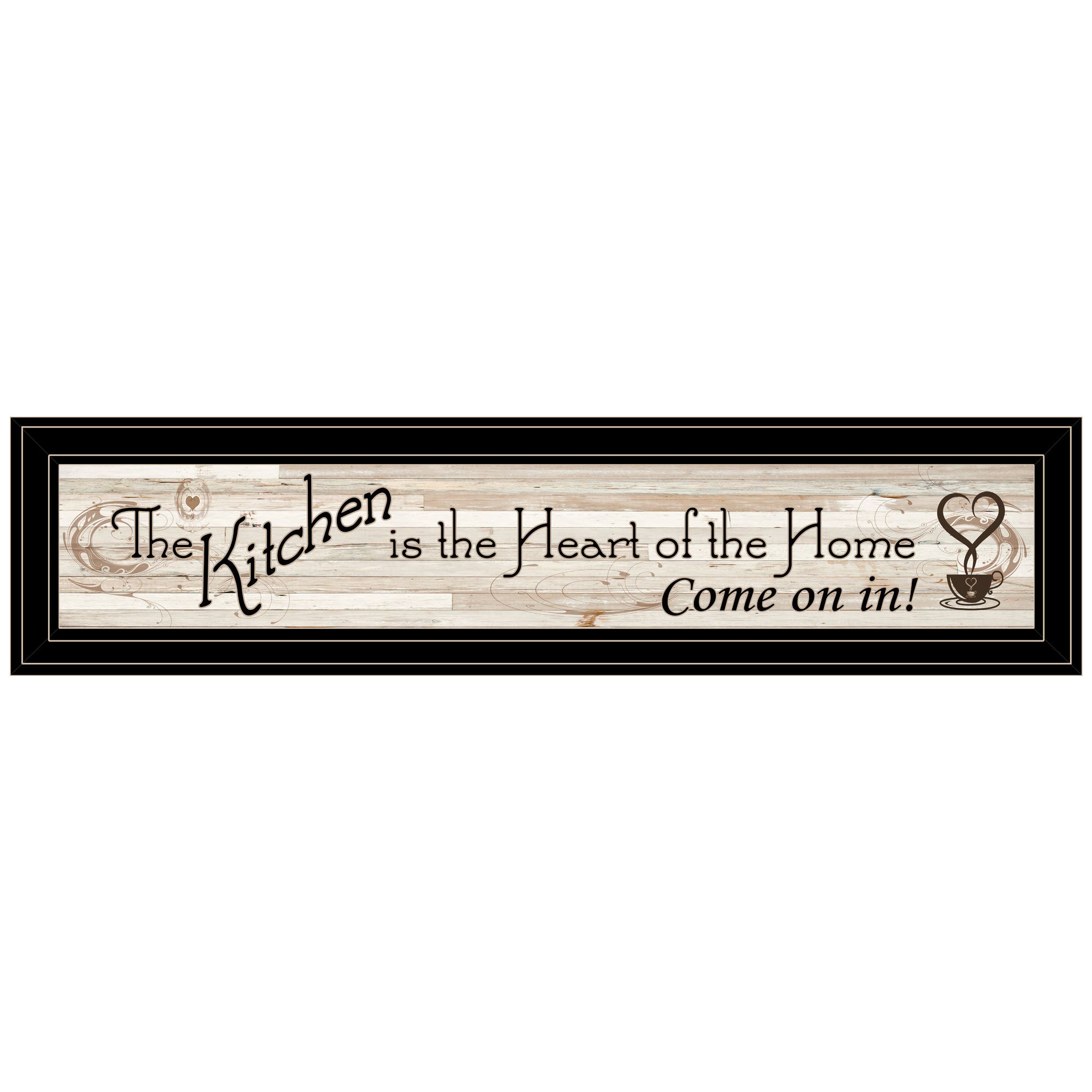 'Kitchen Is The Heart of The Home' By Trendy Decor 4U, Ready to Hang Framed Print, Black Frame
