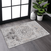 PAYAS Collection 2X3 Cream / Beige / Medallion Doormat Rug