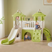 8-1 Toddler Climber and Slide Set,Kids Slide for Toddlers Age 1+, Kids Playground Climber Freestanding Slide Playset with Basketball Hoop, Play Combination for Babies,Indoor& Outdoor
