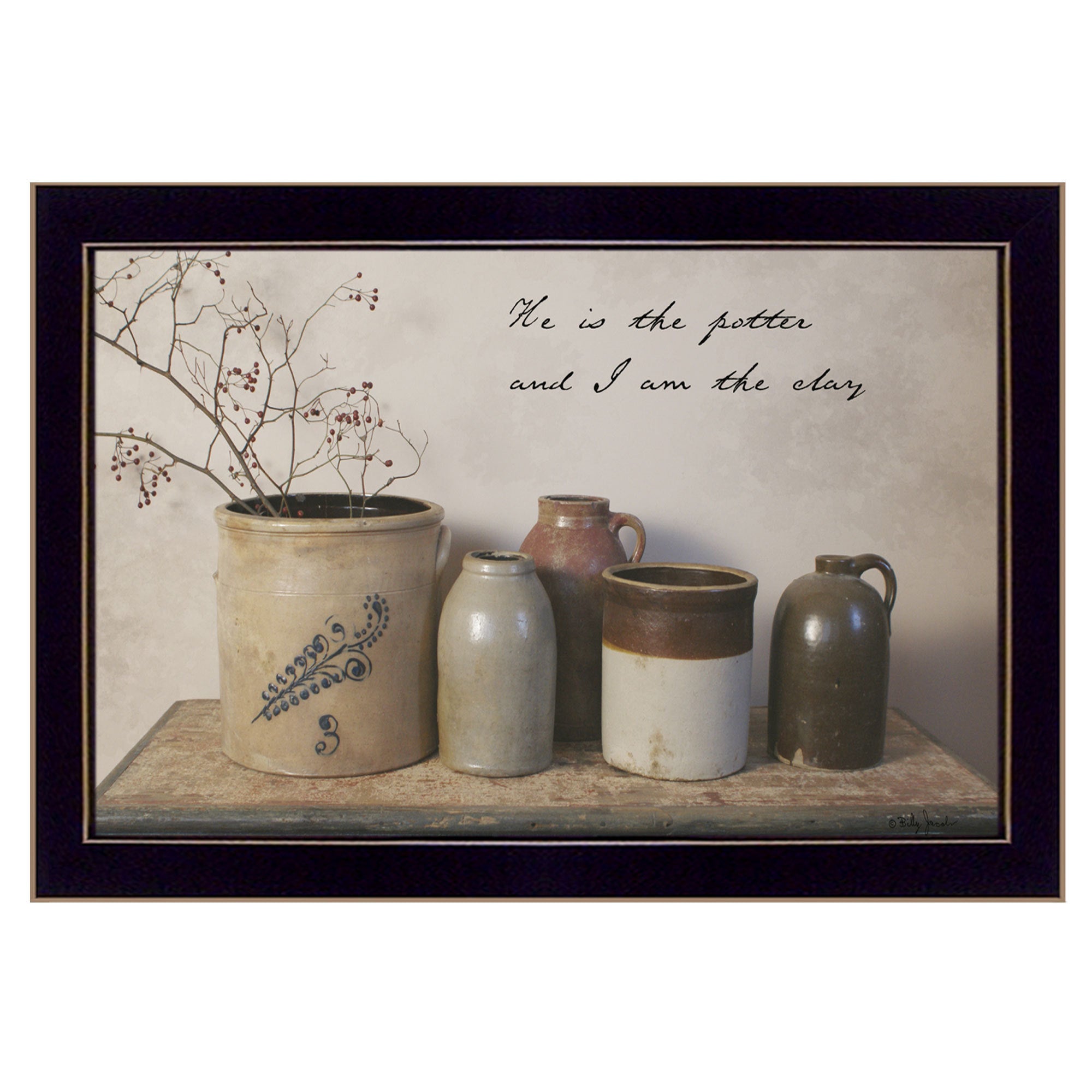 'He is the Potter' By Billy Jacobs, Printed Wall Art, Ready To Hang Framed Poster, Black Frame