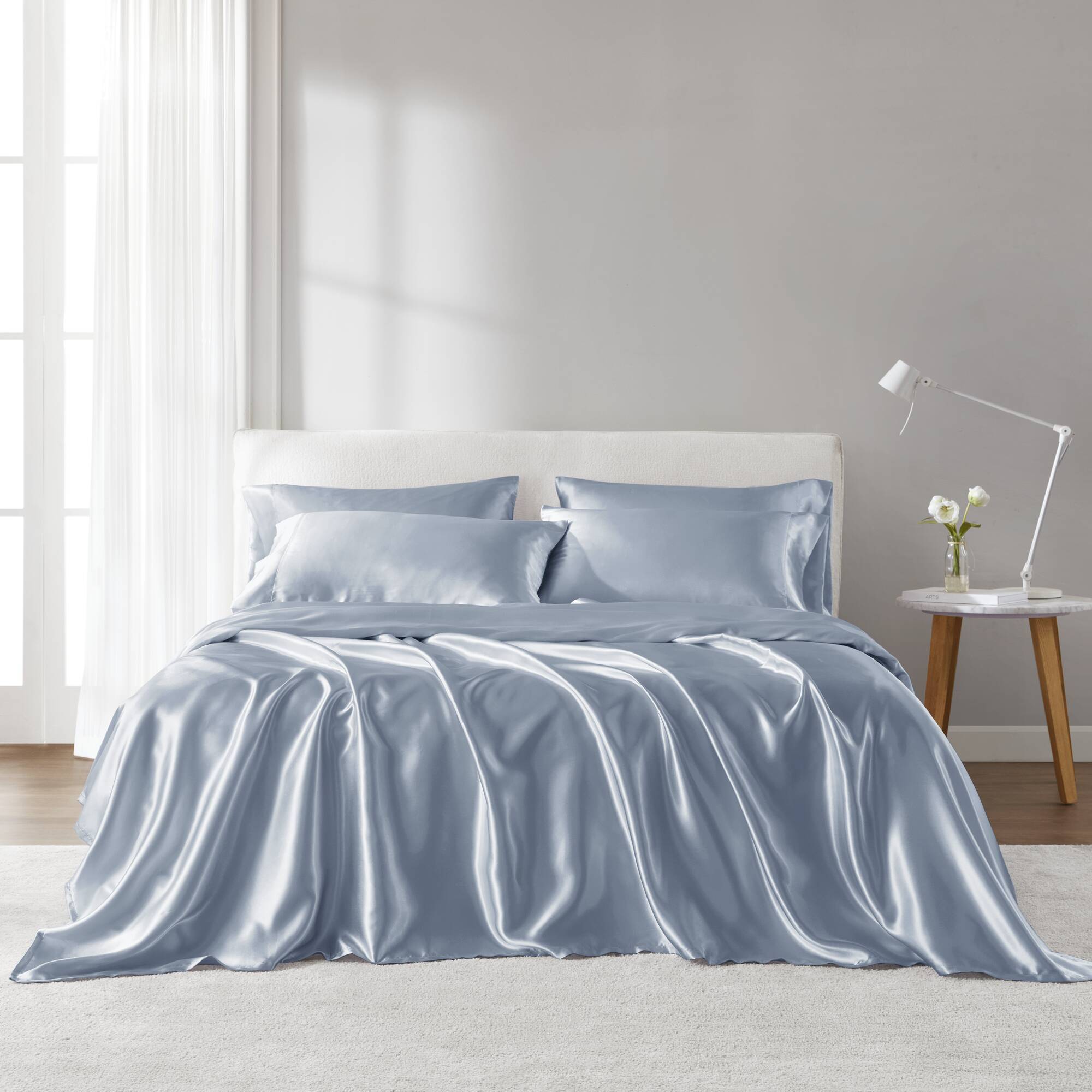 6 PCS Queen Luxury Sheet Set Blue