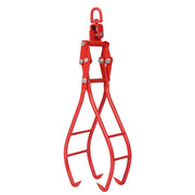 Heavy-Duty 4 Claw Timber Log Lifting Tongs Grabber with 36-Inch Opening, Red Carbon Steel