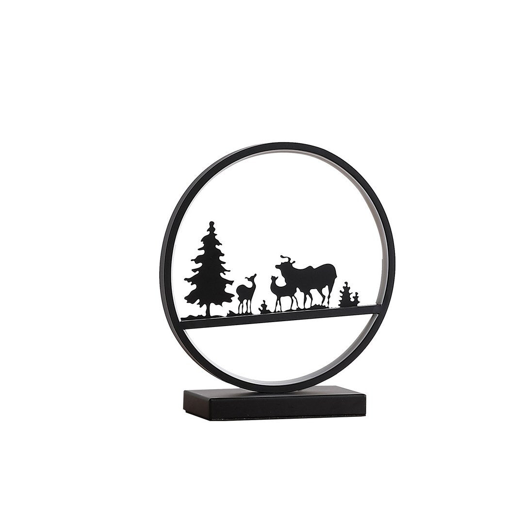 12.75' Deer Family Led Black Table Lamp