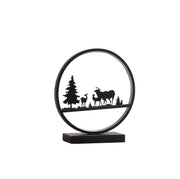 12.75' Deer Family Led Black Table Lamp