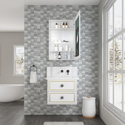 24'' W x 36'' H Surface Frameless Mirror Medicine Cabinet, Beveled Mirror Edges Bathroom Medicine Cabinet, Right opening door
