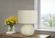 Lighting, 18'h, Table Lamp, Ivory / Cream Shade, Cream Ceramic, Contemporary
