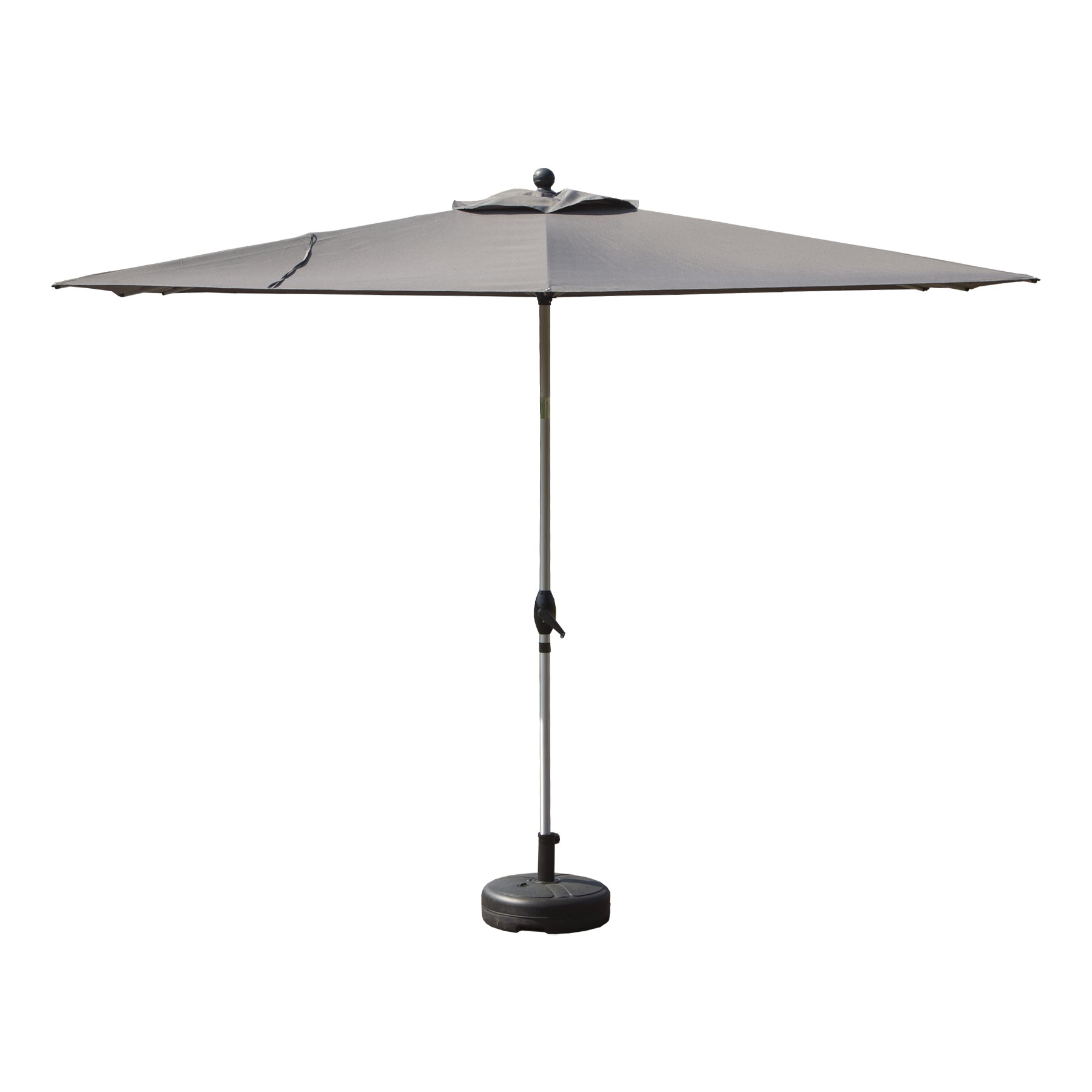 Rectangle Patio Umbrella with Crank Lift and Tilt Function, Grey (Base not included)