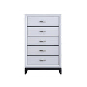 Glasgow Modern Chest with Ample Storage in Classic White Finish, Wood, 51'H x 31'W x 16'D