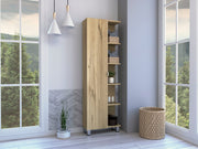 Los Angeles Linen  Cabinet, Five Shelves, One Cabinet, Divisions