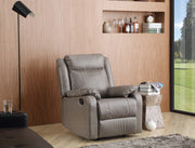 Sleek Gray Padded Arm Recliner