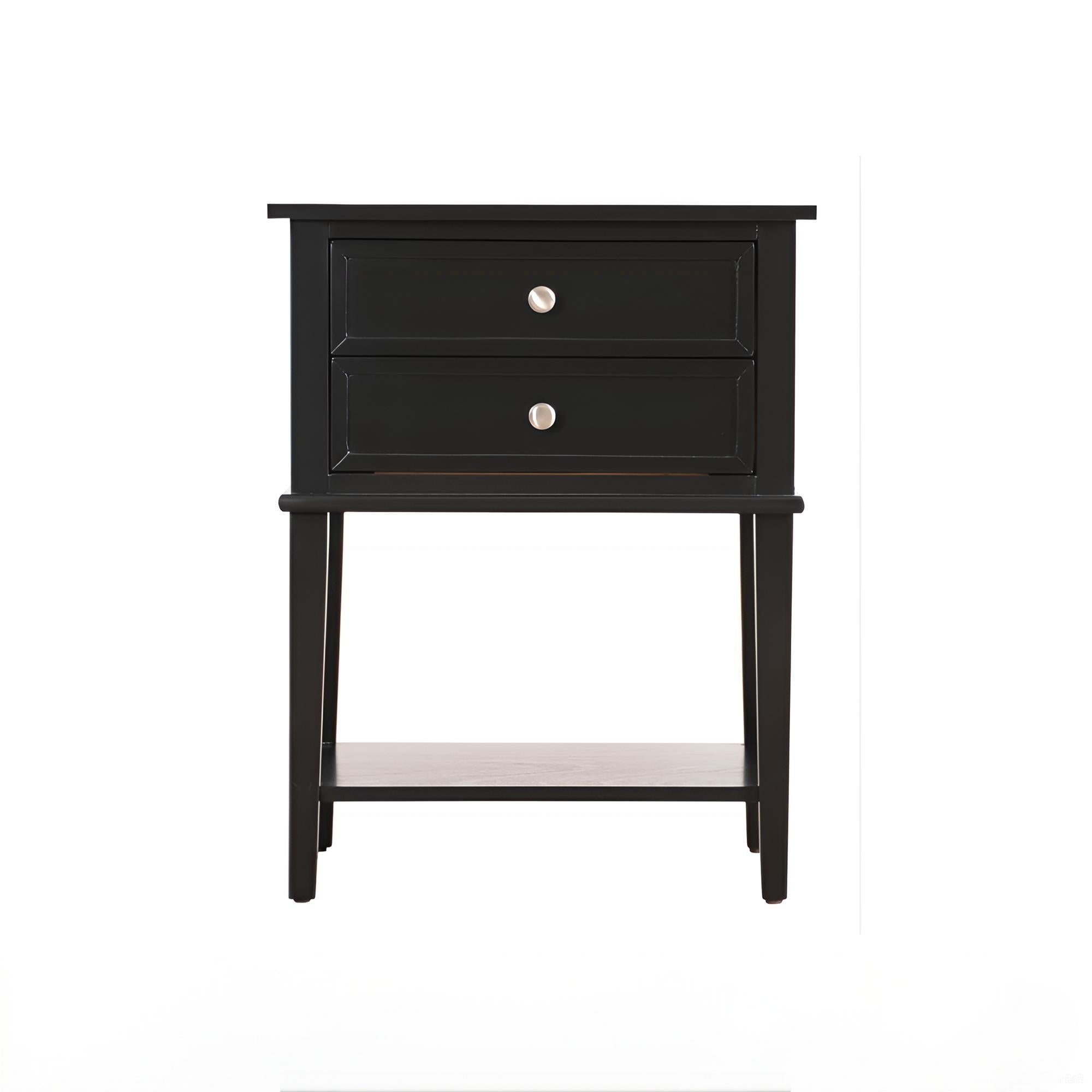 Sleek Minimalist Nightstand Black Particle Board 28x22x16 Inches