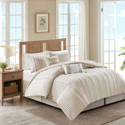 Embroidered Cotton Oblong Decorative Pillow Taupe 12x20'