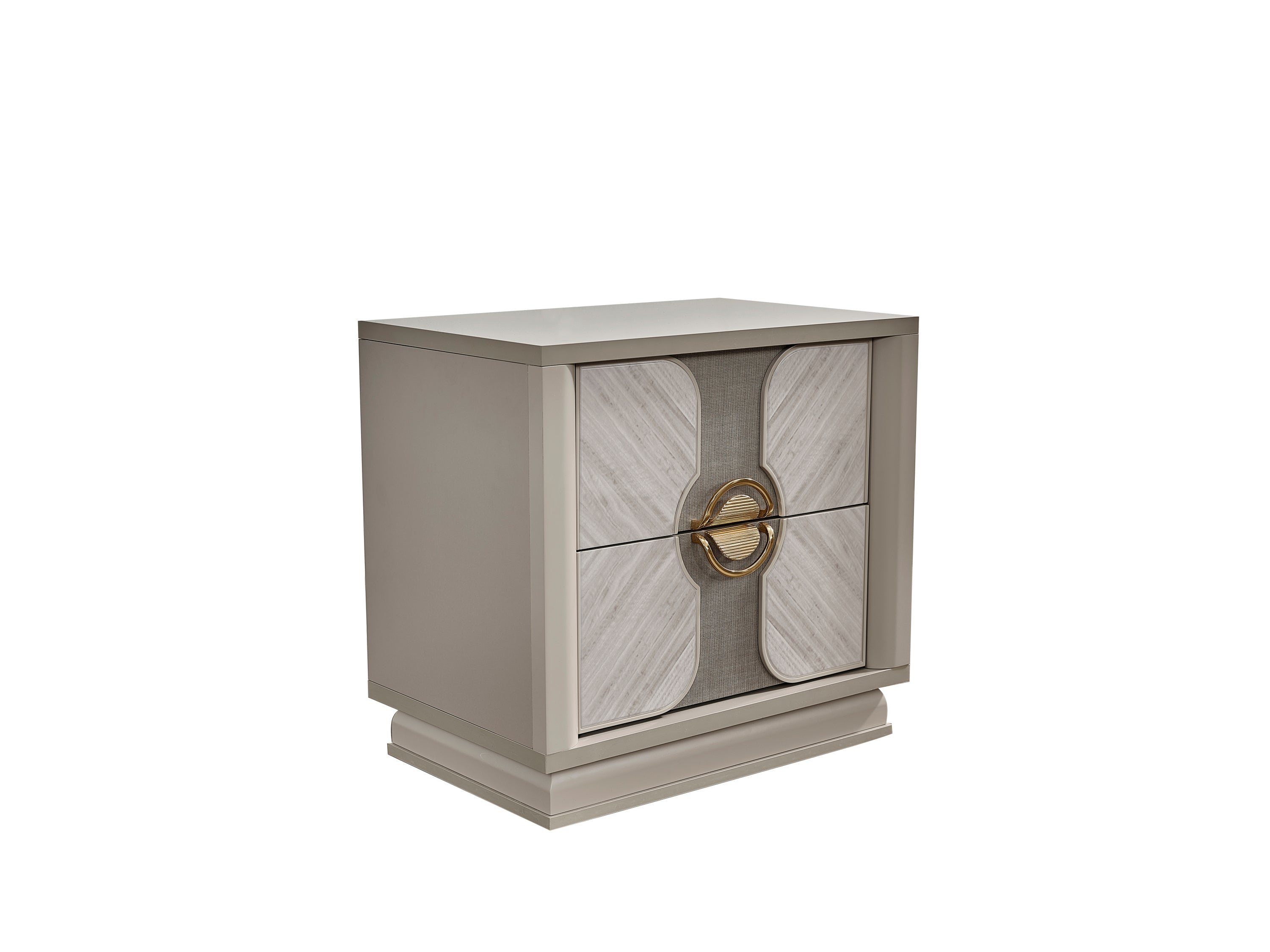 Eternity Traditional Style 2-Drawer Night stand Made with Wood and Gold Accents in Beige  same as B009P291907 (CA inventory)