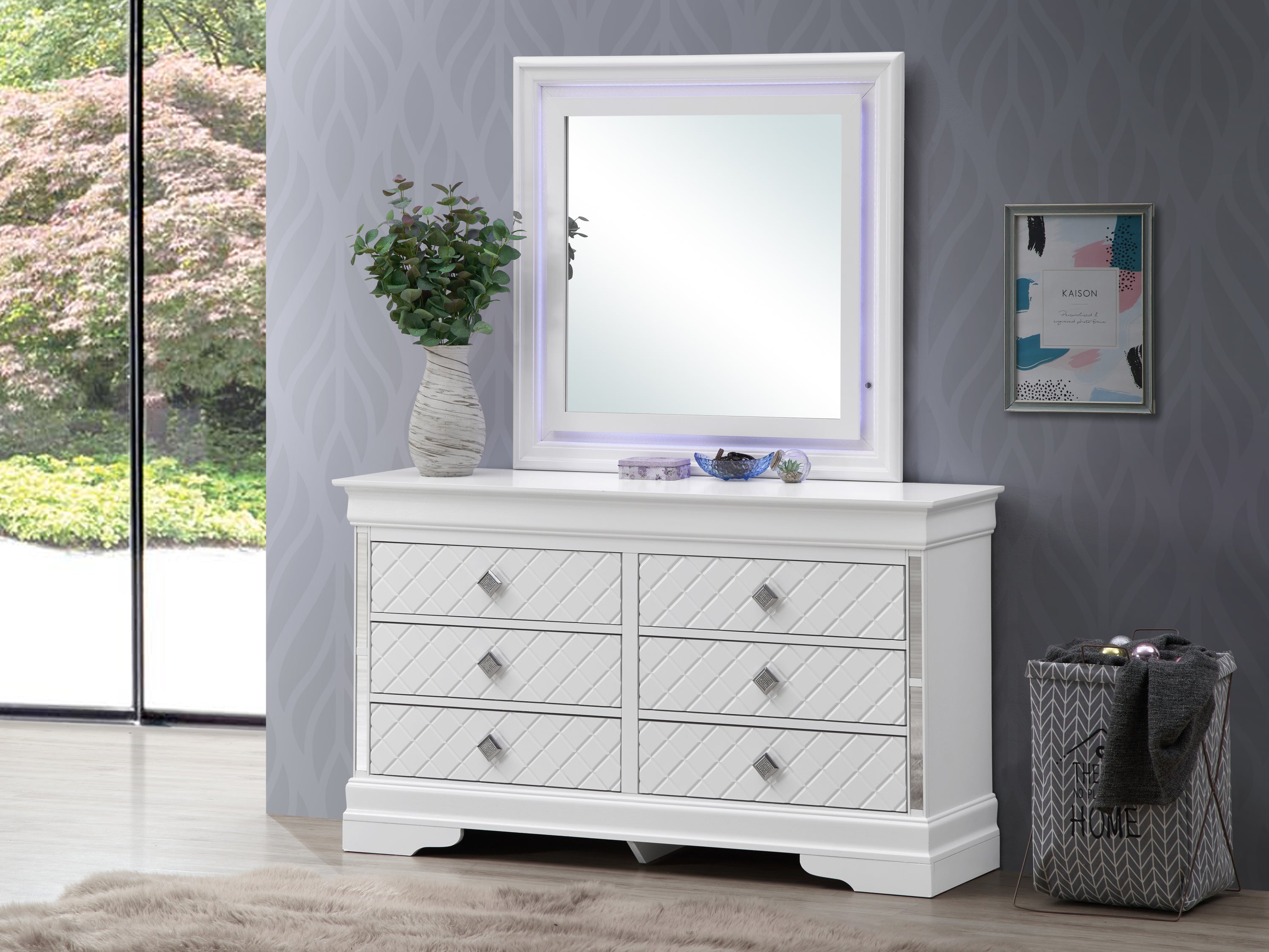 Verona G6790-D Dresser , Silver Champagne