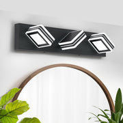 Matte Black Vanity Light Fixtures 3 Lights Up and Down LED Modern Bathroom Vanity Lights Over Mirror Acrylic Black Bath Wall Lighting