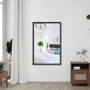 48'x32' Oversized Modern Rectangle Bathroom Mirror with Balck Frame Decorative Large Wall Mirrors for Bathroom Living Room Bedroom Vertical or Horizontal Wall Mounted mirror with Aluminum Frame