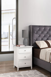 Versatile White Transitional Nightstand