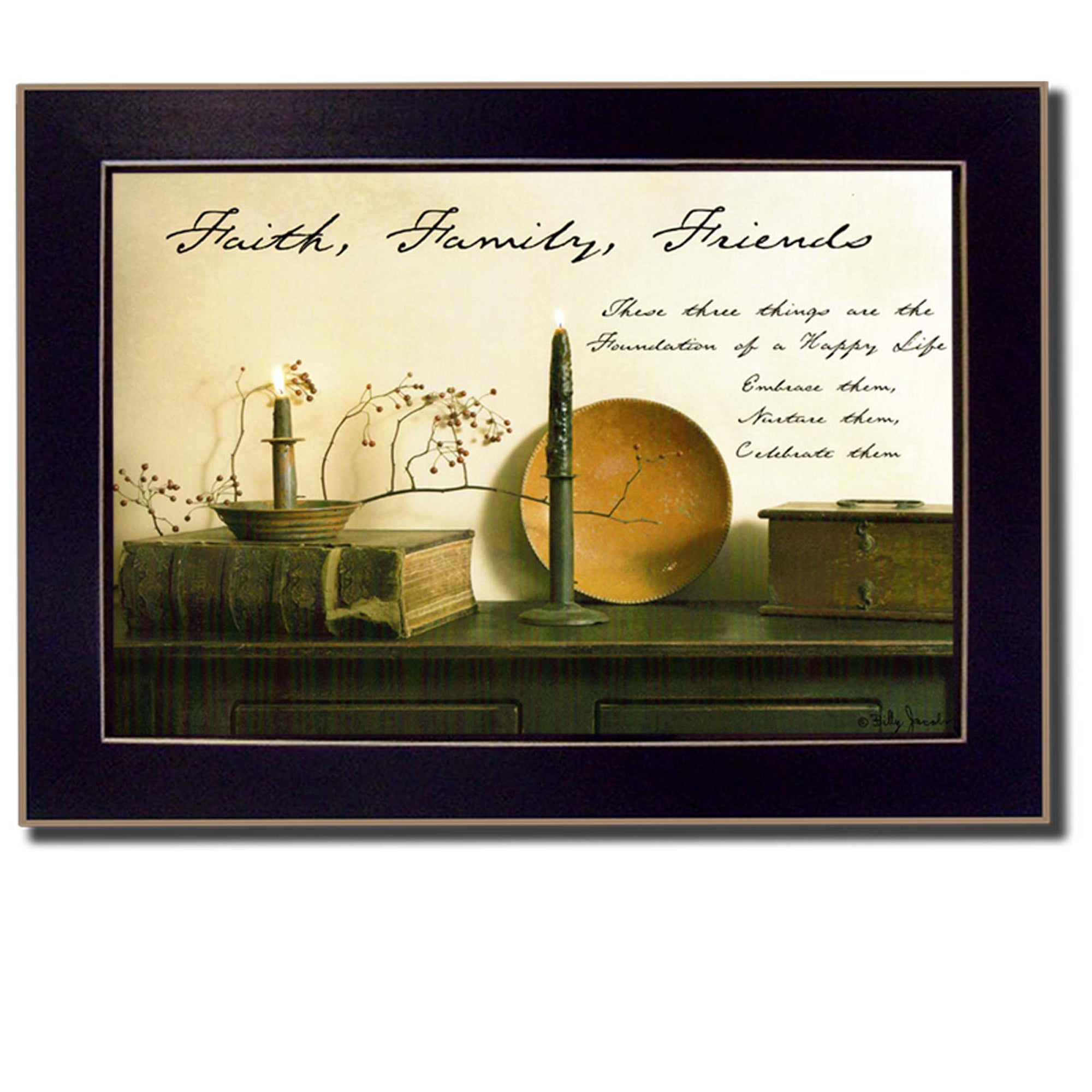 'Faith, Family and Friends' By Billy Jacobs, Printed Wall Art, Ready To Hang Framed Poster, Black Frame