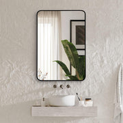 22x30 Inch Black Metal Framed Rectangular Bathrrom Mirror for Wall.(W2203135005)
