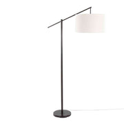 Casper 69' Contemporary Metal Floor Lamp in Oil Bronze Metal with Natural Linen Shade from Grandview Gallery by LumiSource