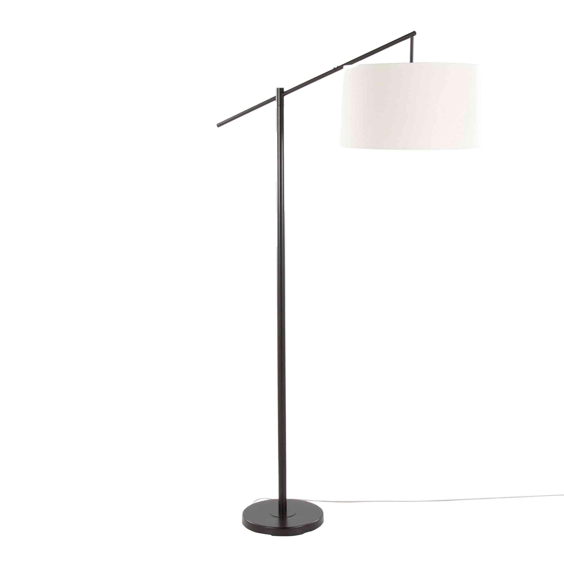 Casper 69' Contemporary Metal Floor Lamp in Oil Bronze Metal with Natural Linen Shade from Grandview Gallery by LumiSource