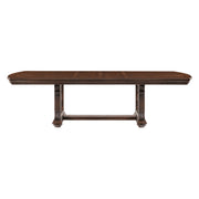 Traditional Formal Dining Room Furniture 1pc Table with Separate Extension Leaf Classic Routed Pilasters, Moldings and Decorative Pediments Dark Oak Finish
