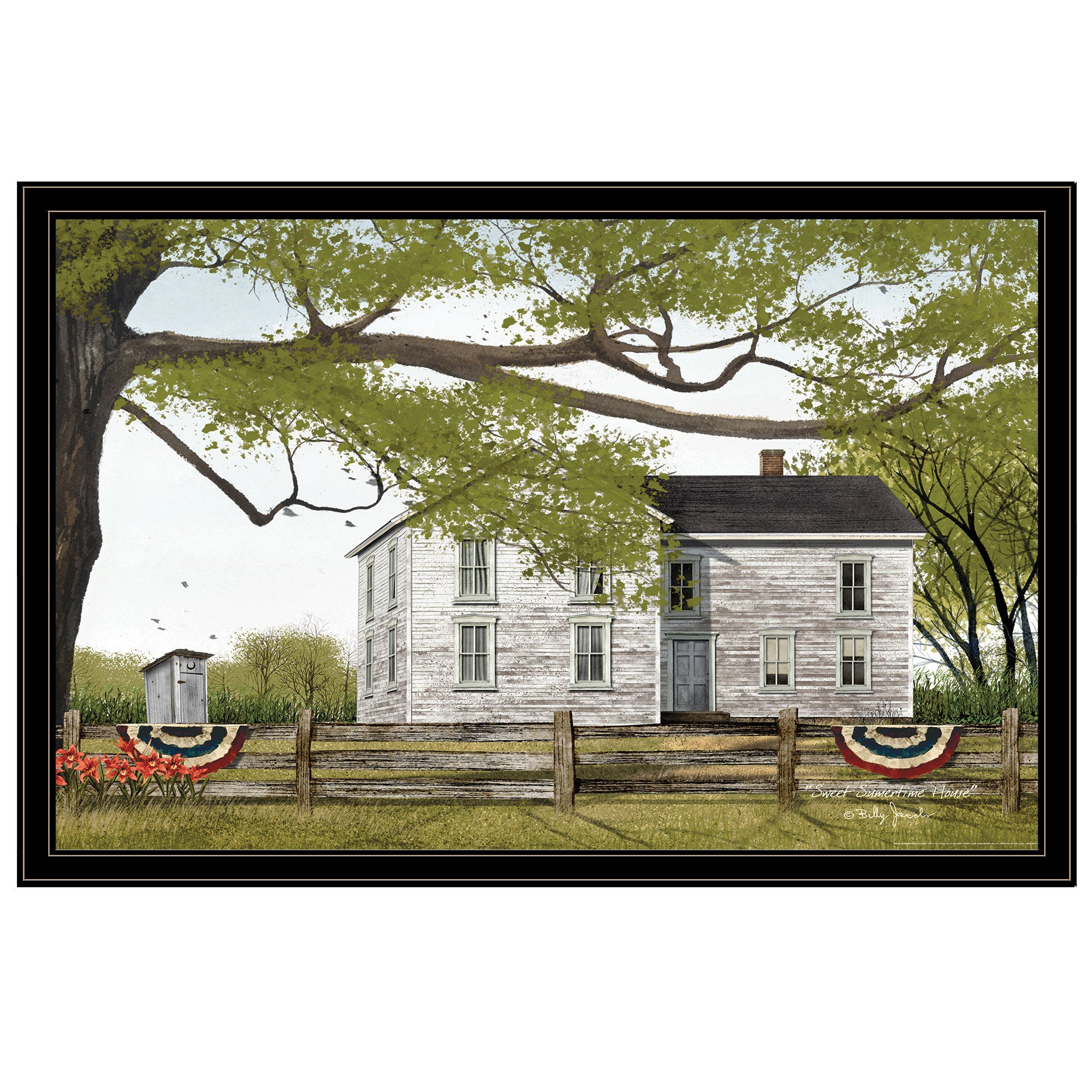 'Sweet Summertime House' by Billy Jacobs, Ready to Hang Framed Print, Black Frame