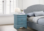 Compact Teal Traditional Nightstand