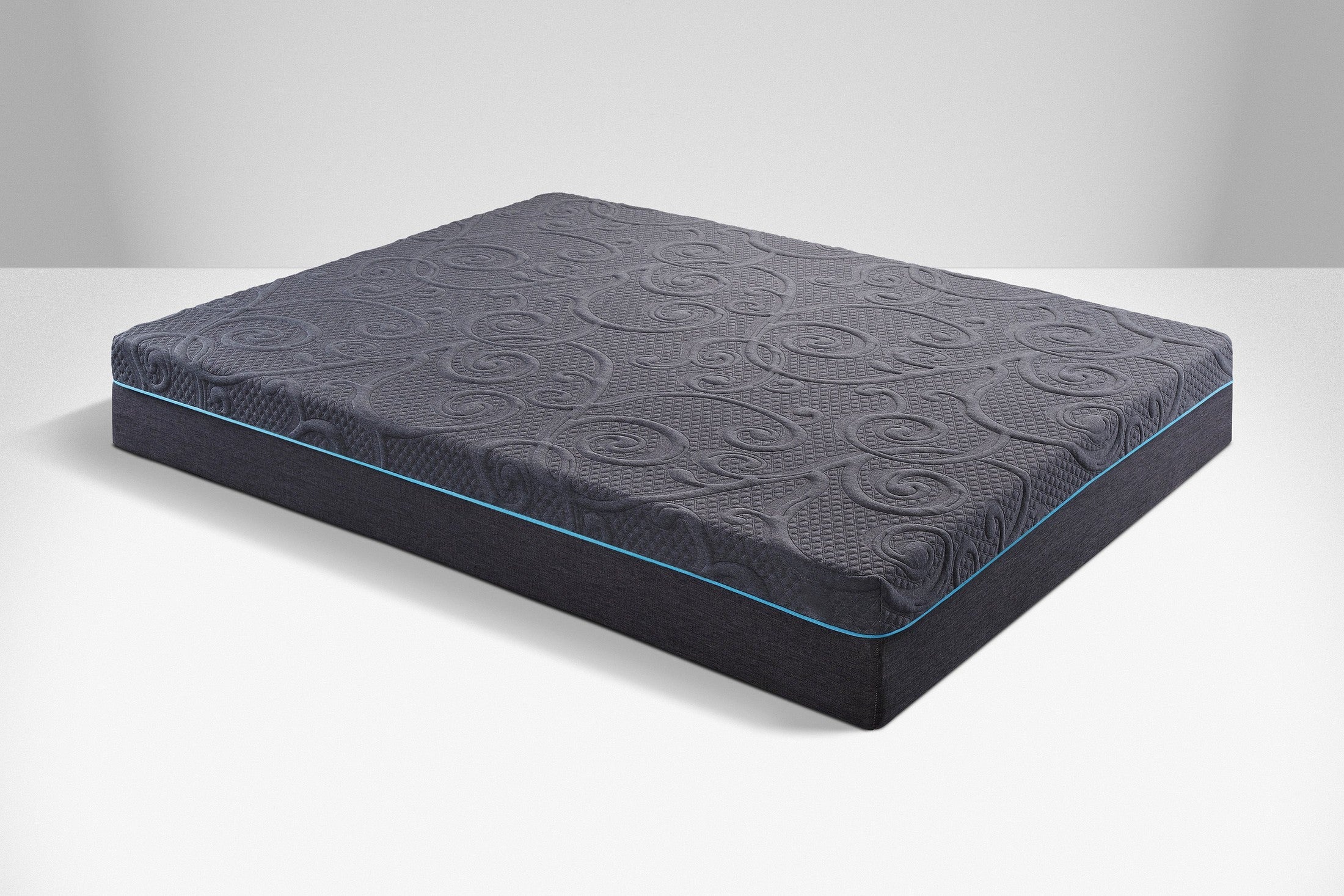 8' Full Size Bed Mattress Gel-Infused Memory Foam Hybrid Mattress, Dark Gray, Mattress in a Box, Firm Comfort Mattress