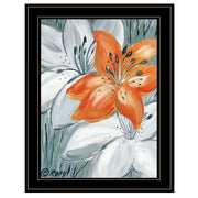 'Tiger Lily in Orange' by Roey Ebert, Ready to Hang Framed Print, Black Frame