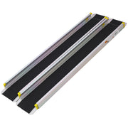 Premium Adjustable 7' Telescoping Wheelchair Track Ramps Silver Aluminium