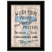'Wash Your Hands' By Debbie DeWitt, Ready to Hang Framed Print, Black Frame
