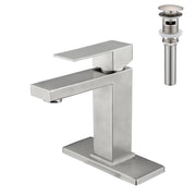 Single Handle Bathroom Sink Faucet with Pop-Up Drain (with Overflow)