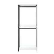 Fiona 32' Wood and Metal Walk-in Closet with One Shelf, White Melamine, 77.7' Height