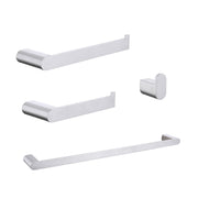 Modern Brushed Nickel Wall Mounted Bathroom Hardware Set with Robe Hook, Towel Rail, and Tissue Paper Holder
