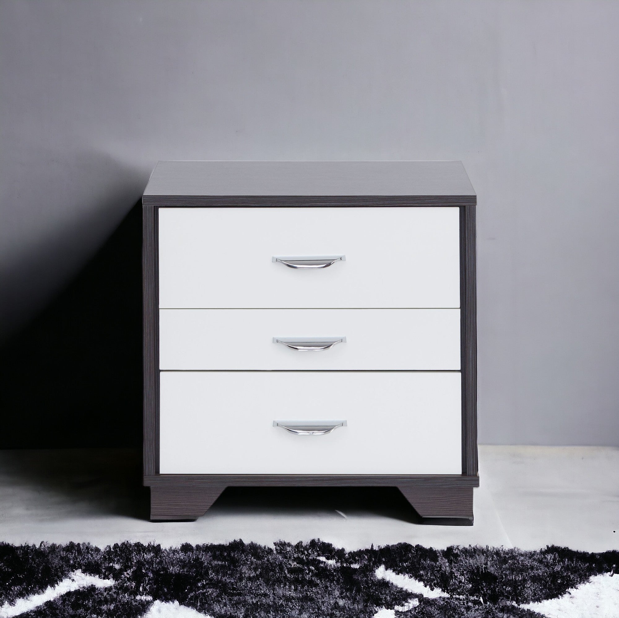 Eloy White & Black Finish Accent Table