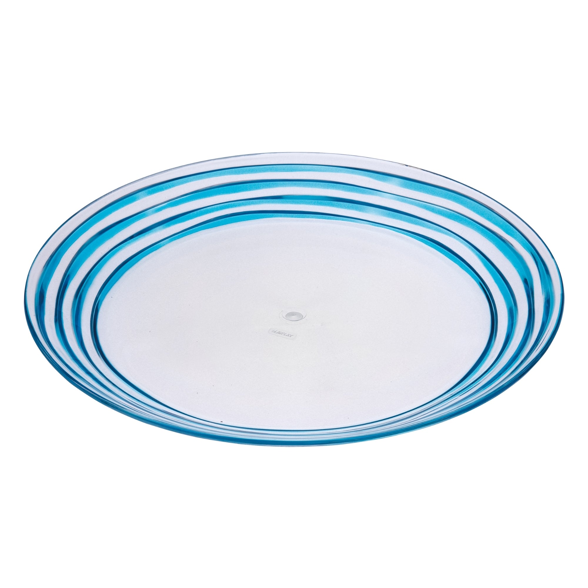 Designer Swirl 12' Acrylic Dinner Plates Set of 4, Unbreakable Blue Plates, BPA Free and Dishwasher Safe